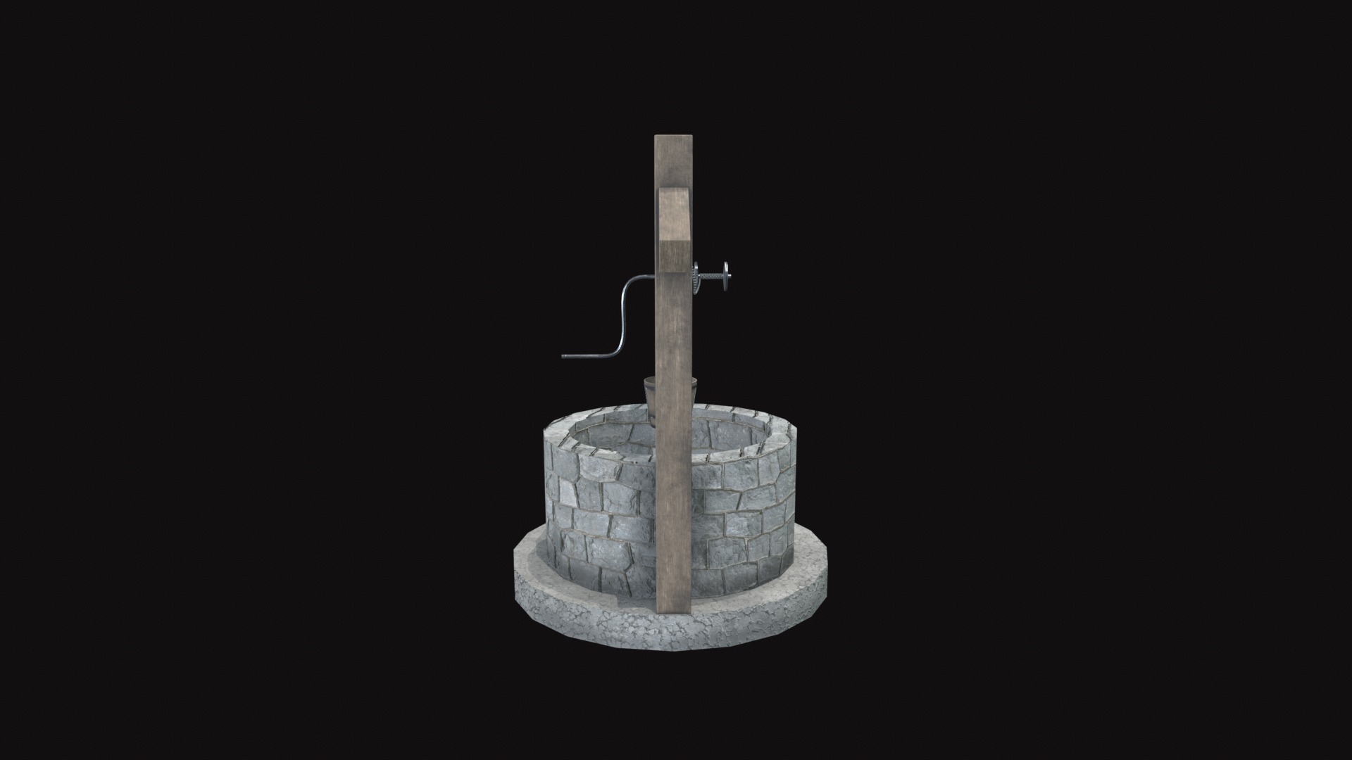 Medieval Well V01 Low-poly 3D model_5