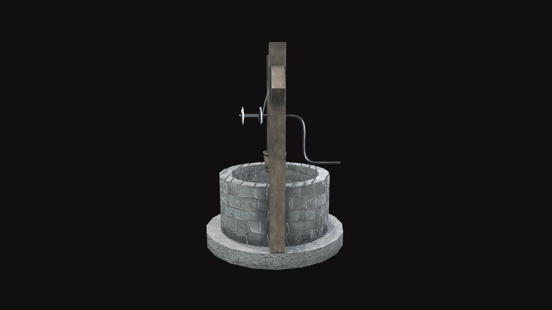 Medieval Well V01 Low-poly 3D model_4