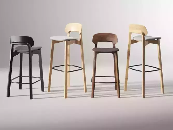 Nonoto Bar Chair with Upholstered Seat