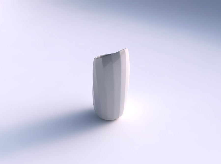 Vase skewed and twisted with twisted bands 2 3D print model_0