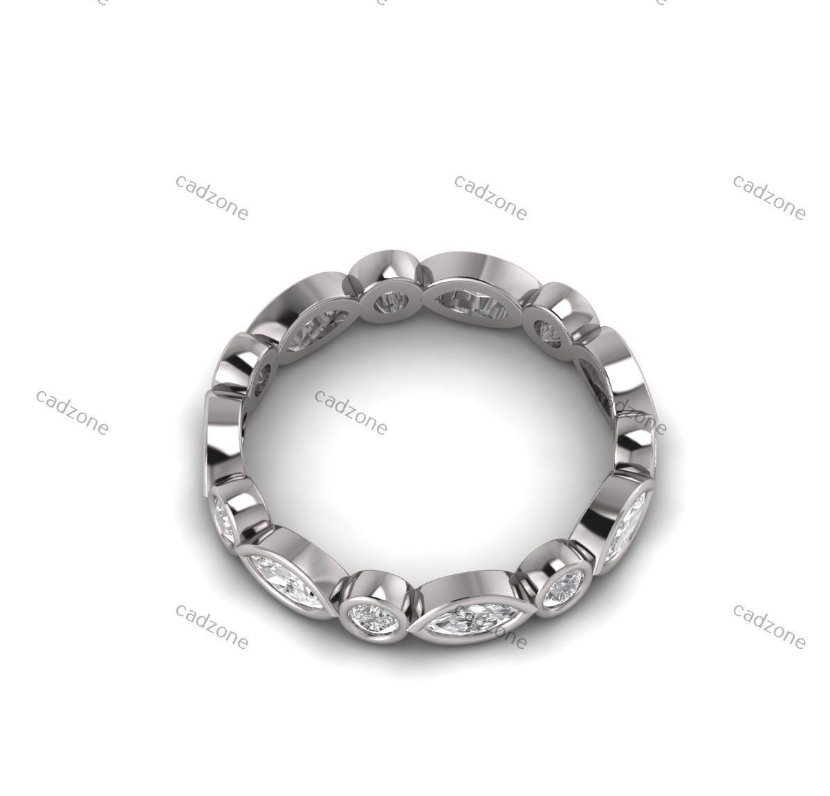 Bezel Set Eternity Band-3D Model 3D print model_2
