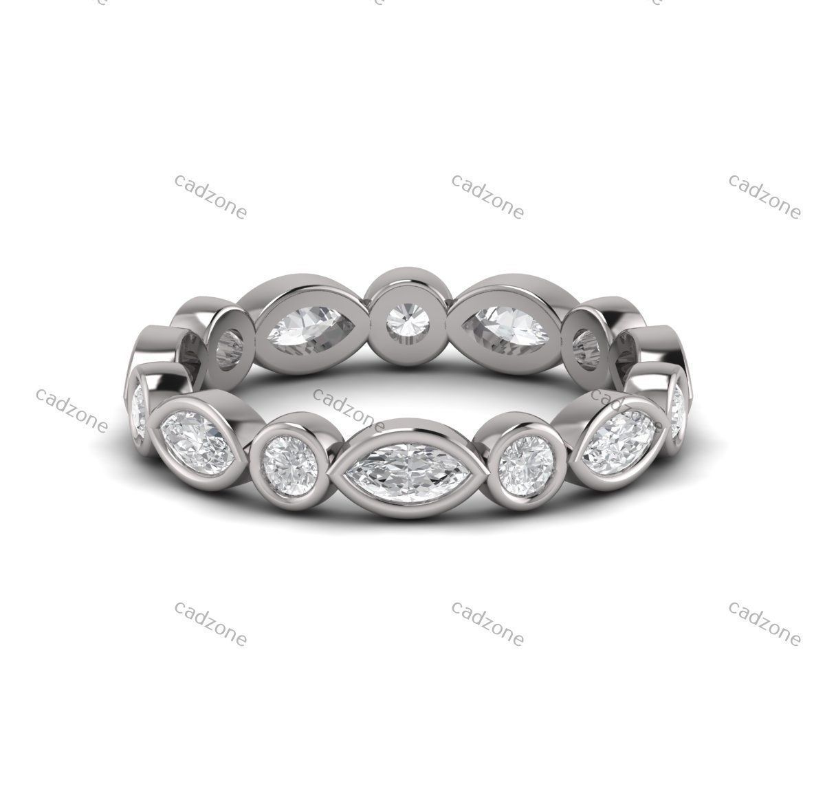 Bezel Set Eternity Band-3D Model 3D print model_1