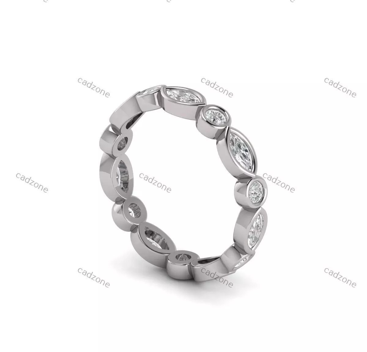 Bezel Set Eternity Band-3D Model 3D print model_0