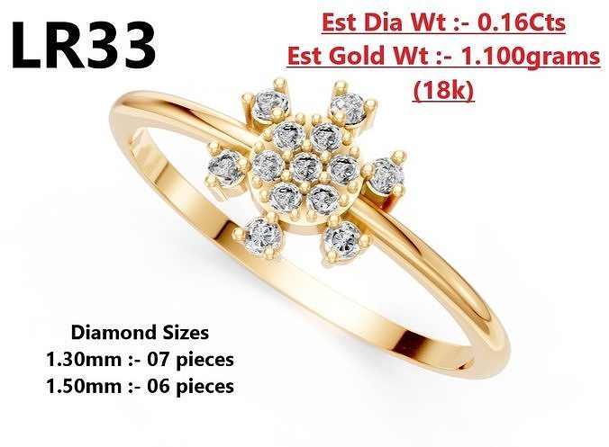 Lightweight Diamond Ring 3D print model