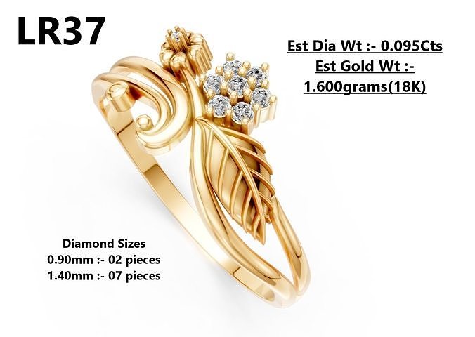 Lightweight Diamond Ring 3D print model