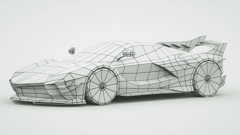 Generic Supercar v17 Low-poly 3D model_1