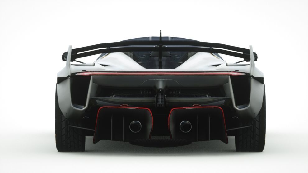 Generic Supercar v17 Low-poly 3D model_7