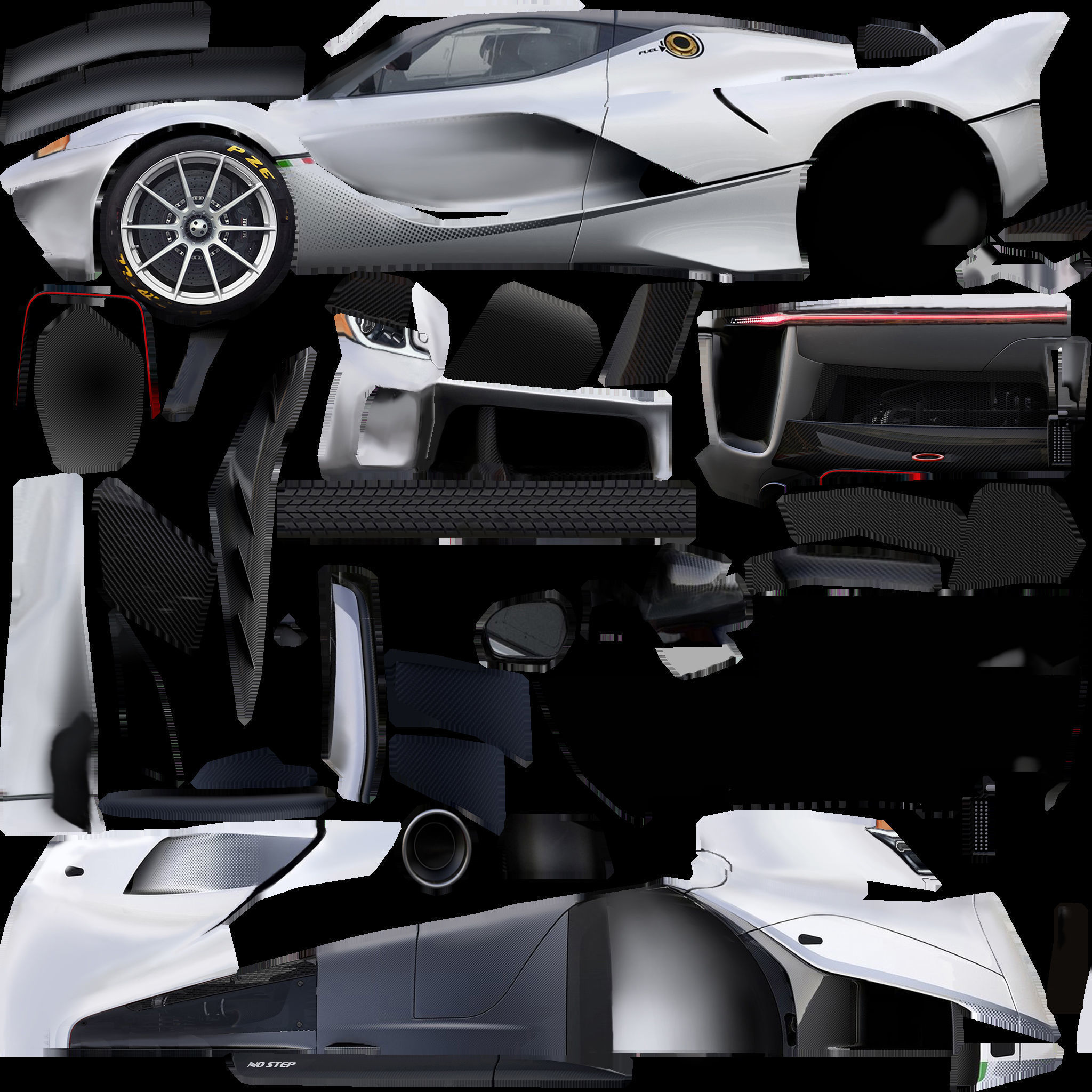 Generic Supercar v17 Low-poly 3D model_3