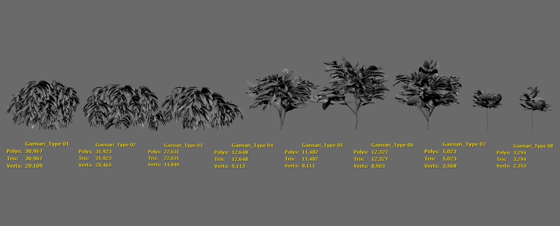 Korean Endemic Species Plant - 8 Korean Gaenari Flower Tree 3D model_13