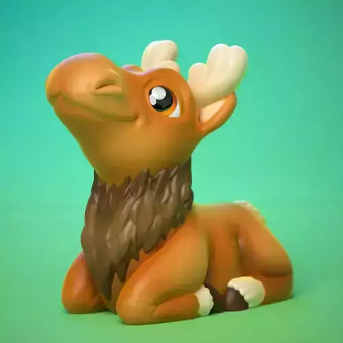 Cute moose no supports  3D print model