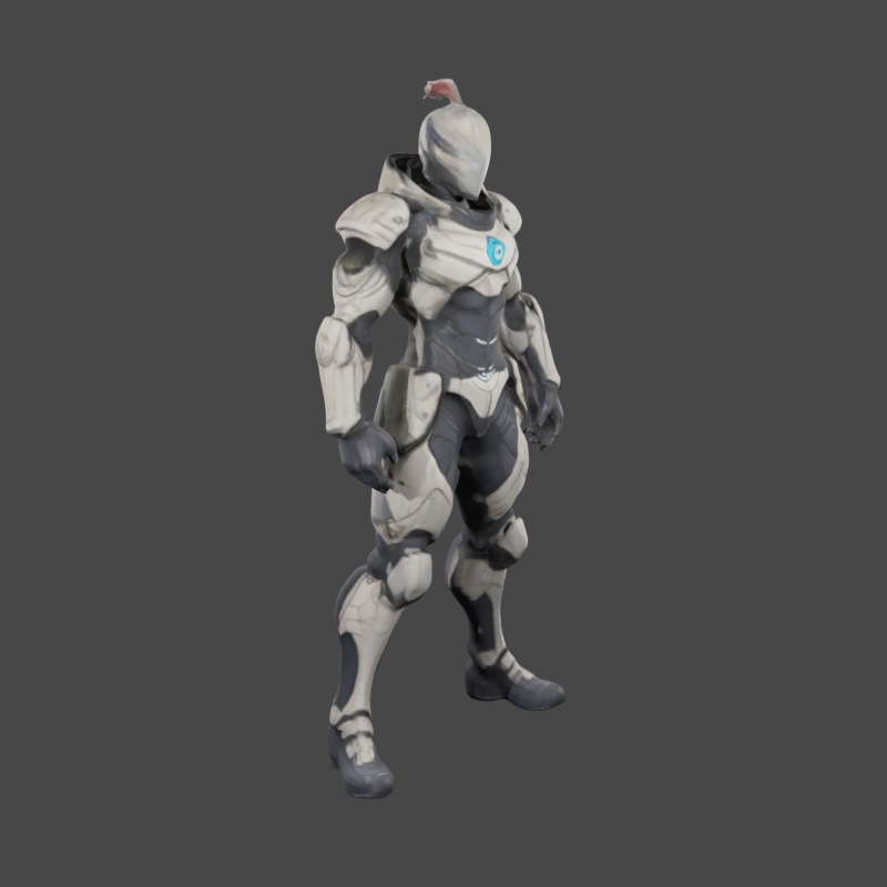 Cyber Knight 3D model 3D model_2
