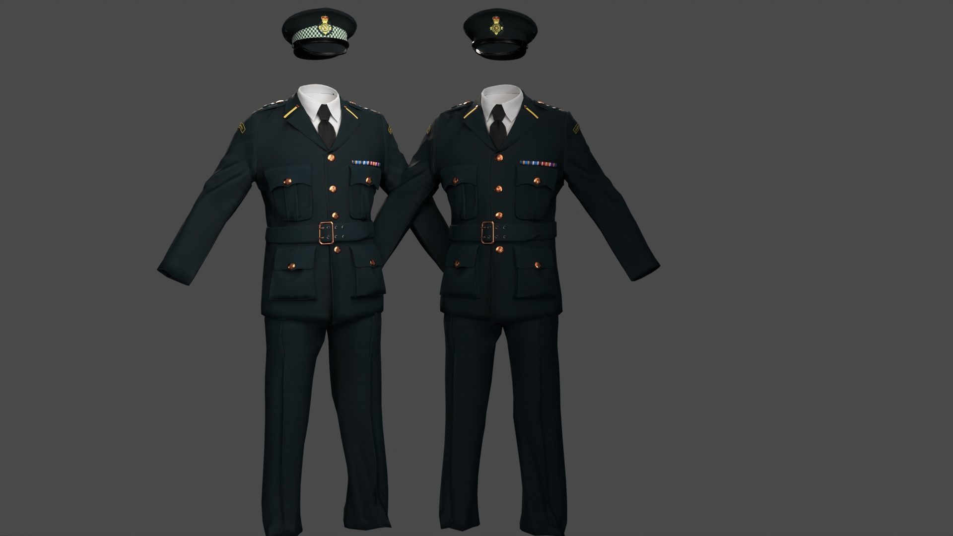 Model of London Ambulance Service Formal Uniform Low-poly 3D model_4