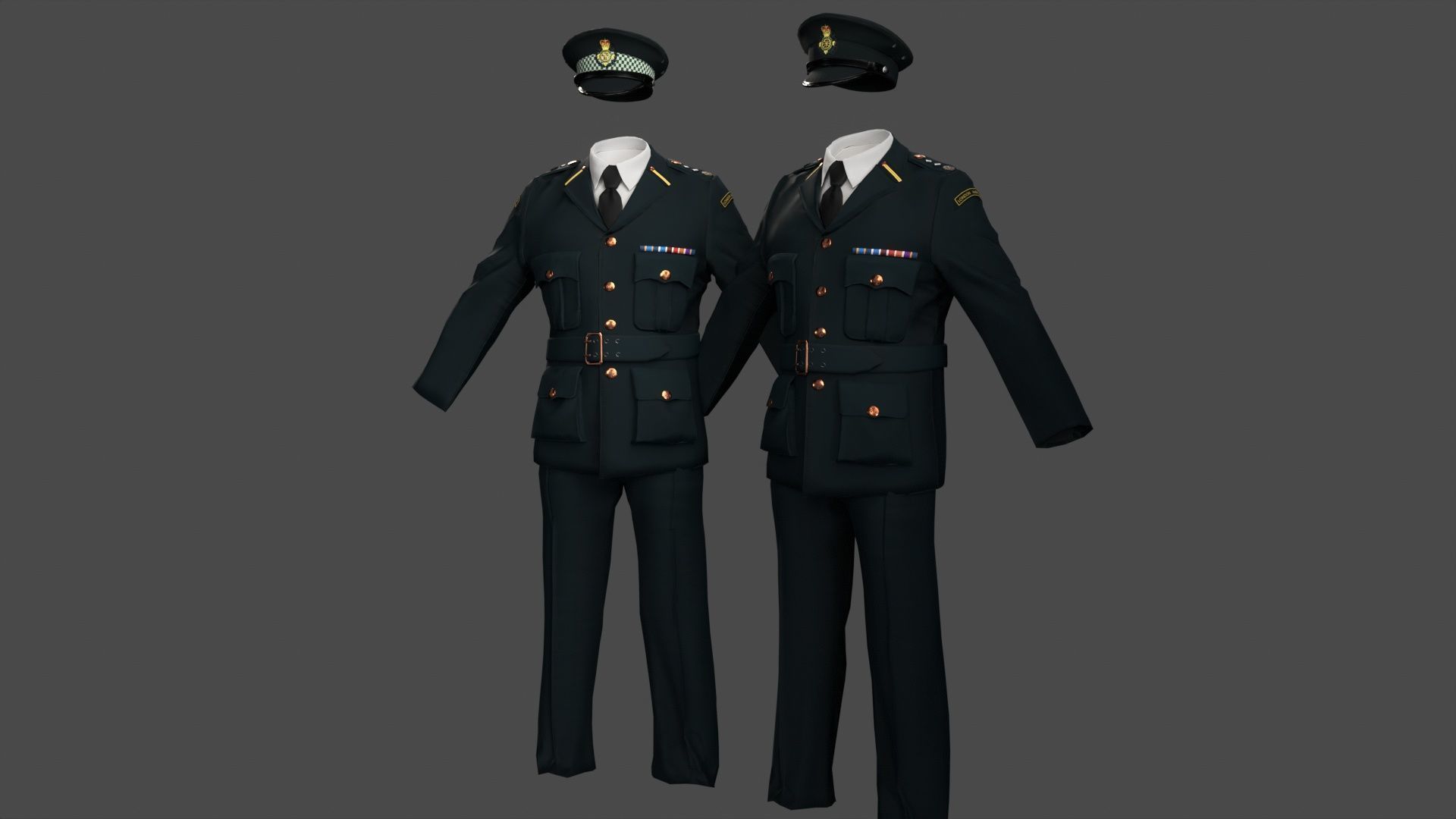 Model of London Ambulance Service Formal Uniform Low-poly 3D model_9