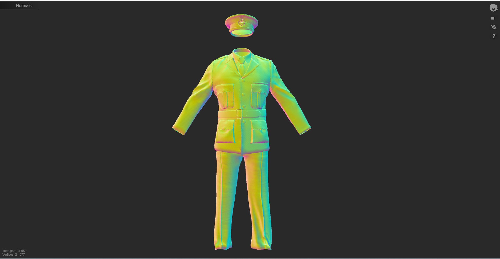 Model of London Ambulance Service Formal Uniform Low-poly 3D model_12