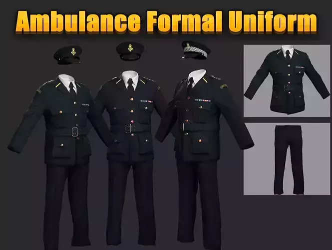 Model of London Ambulance Service Formal Uniform  Low-poly 3D model
