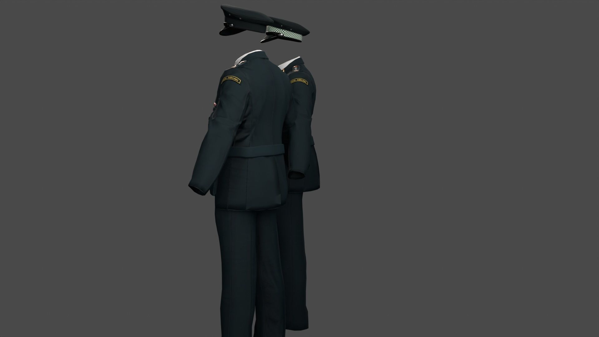 Model of London Ambulance Service Formal Uniform Low-poly 3D model_8