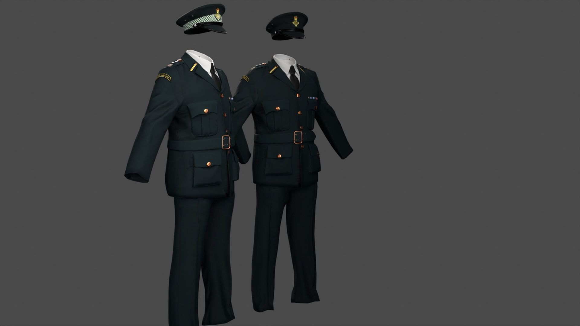 Model of London Ambulance Service Formal Uniform Low-poly 3D model_5