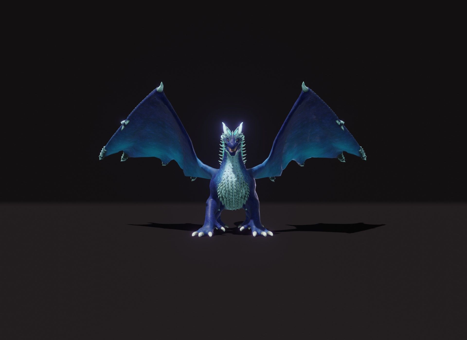 Realistic Blue Dragon Animated 3D Model Low-poly 3D model_16