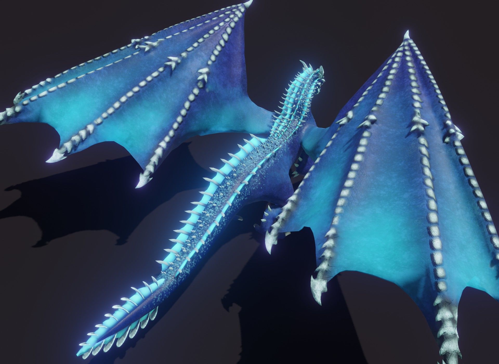 Realistic Blue Dragon Animated 3D Model Low-poly 3D model_18