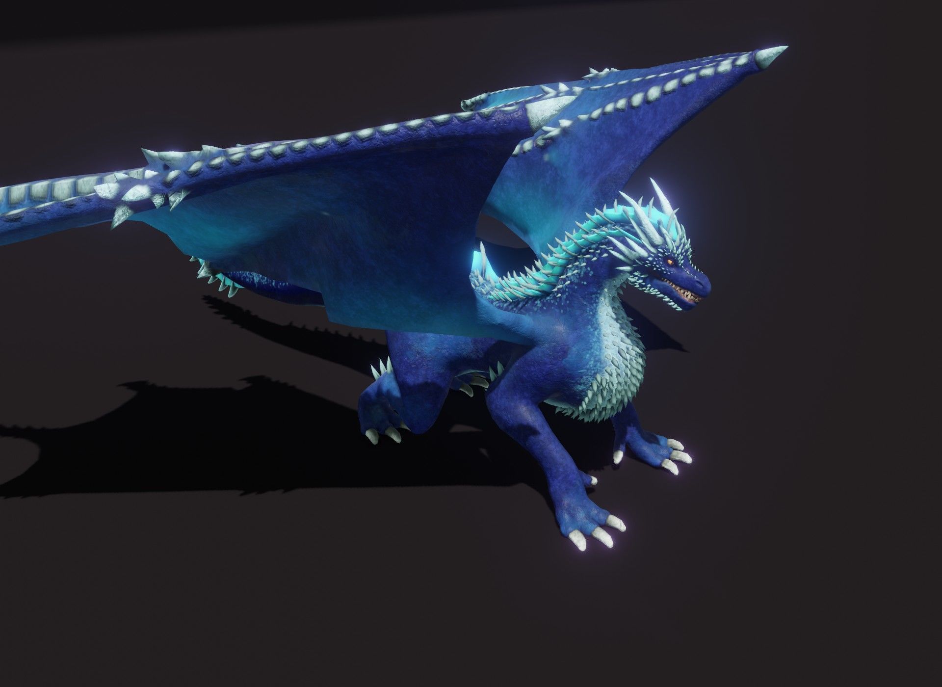 Realistic Blue Dragon Animated 3D Model Low-poly 3D model_15