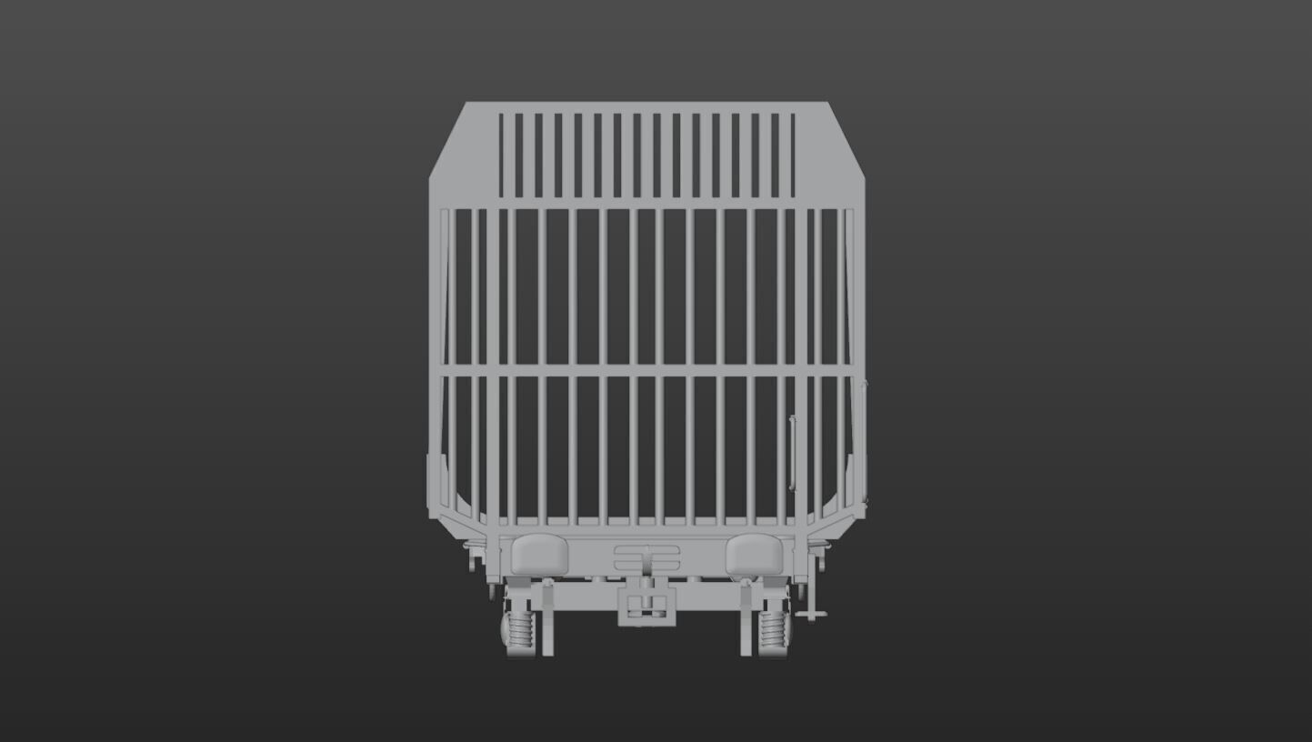 Pre supported Sgnss R 9 log carrying wagon H0 Scale 3D print model_12