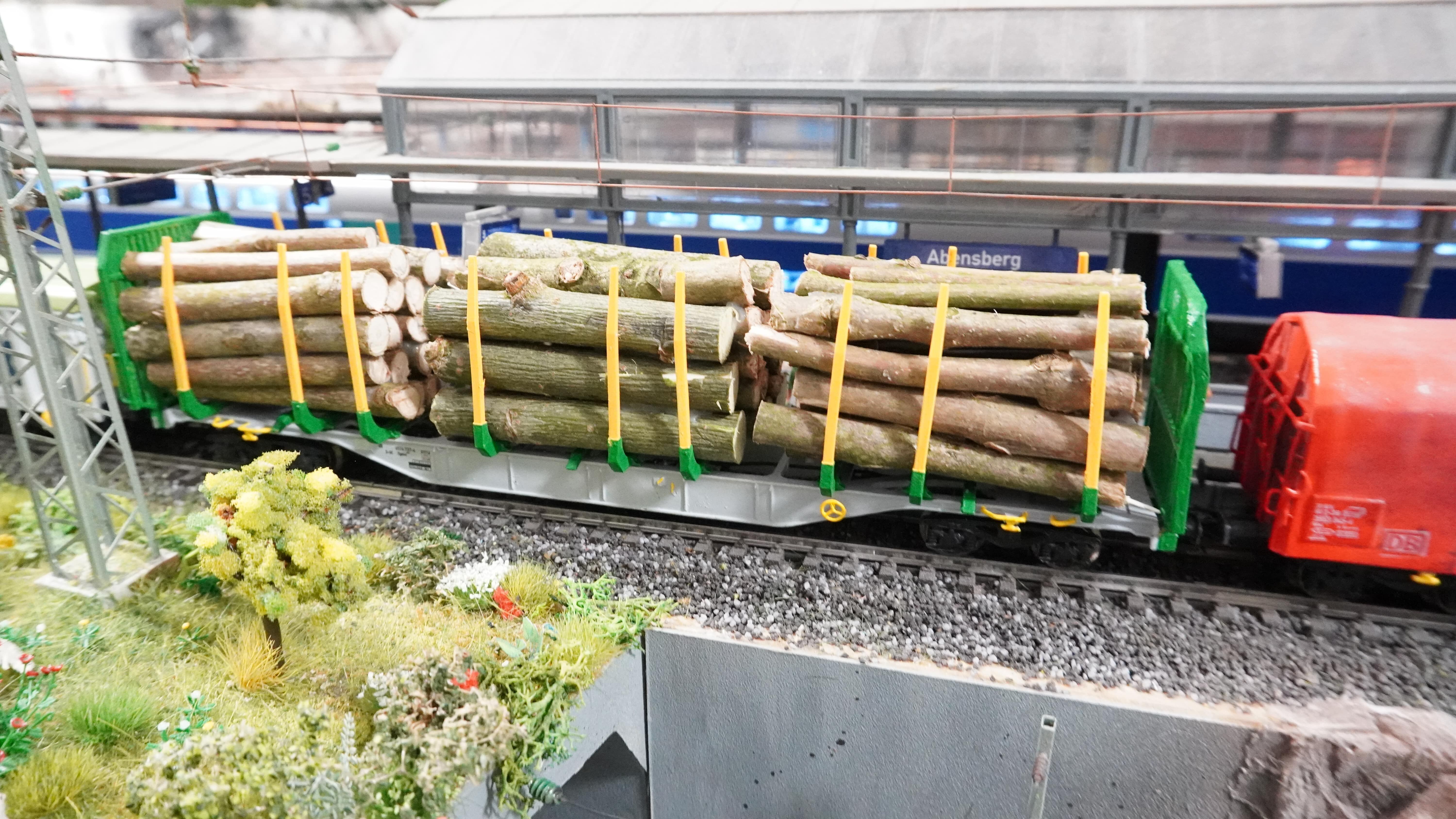 Pre supported Sgnss R 9 log carrying wagon H0 Scale 3D print model_10