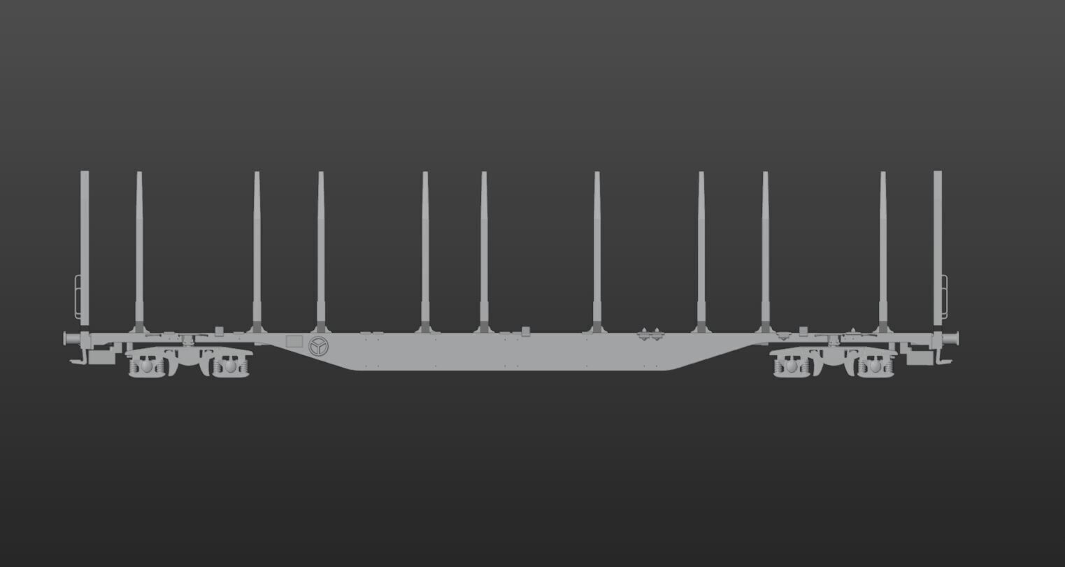 Pre supported Sgnss R 9 log carrying wagon H0 Scale 3D print model_11