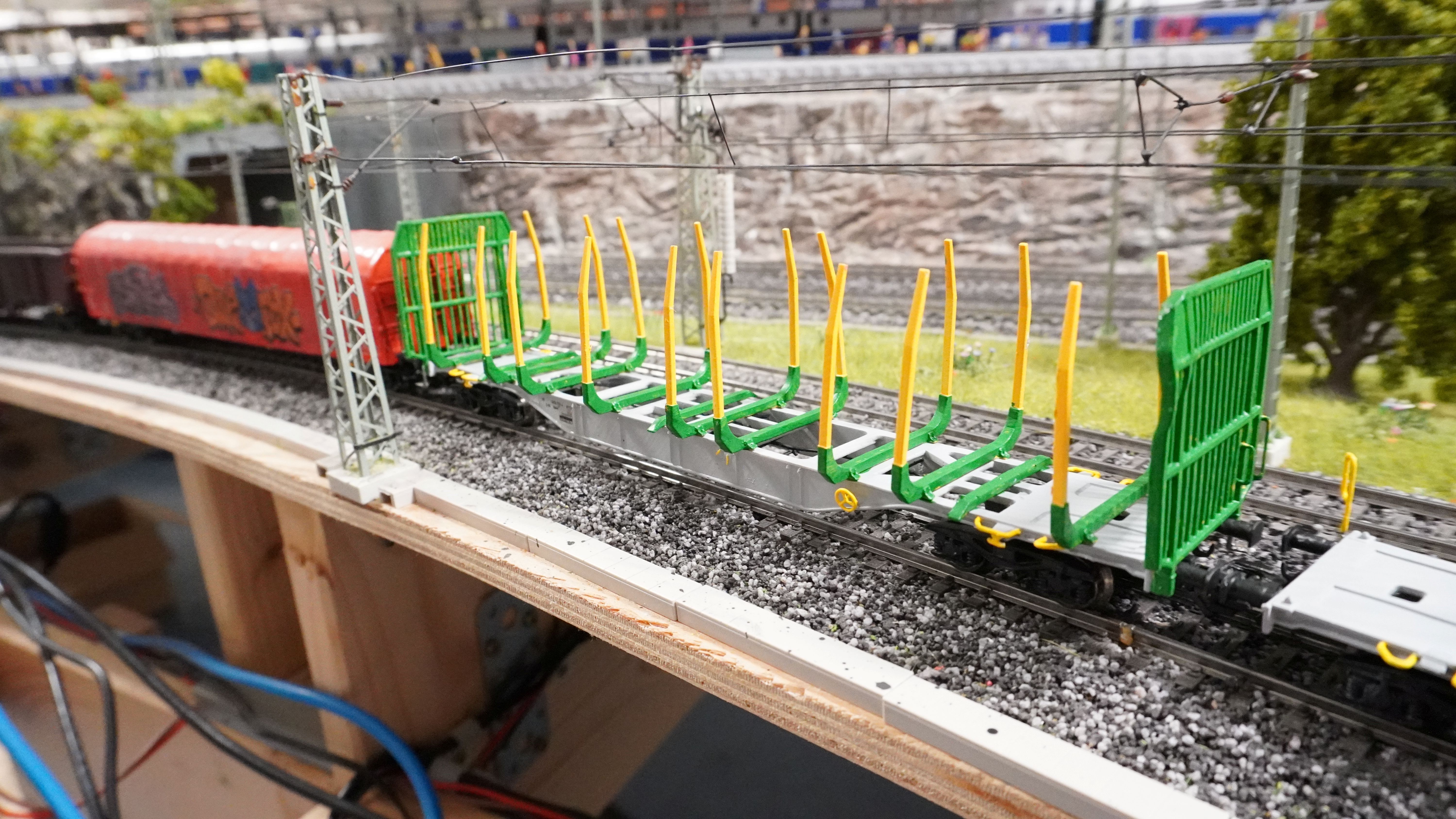 Pre supported Sgnss R 9 log carrying wagon H0 Scale 3D print model_8