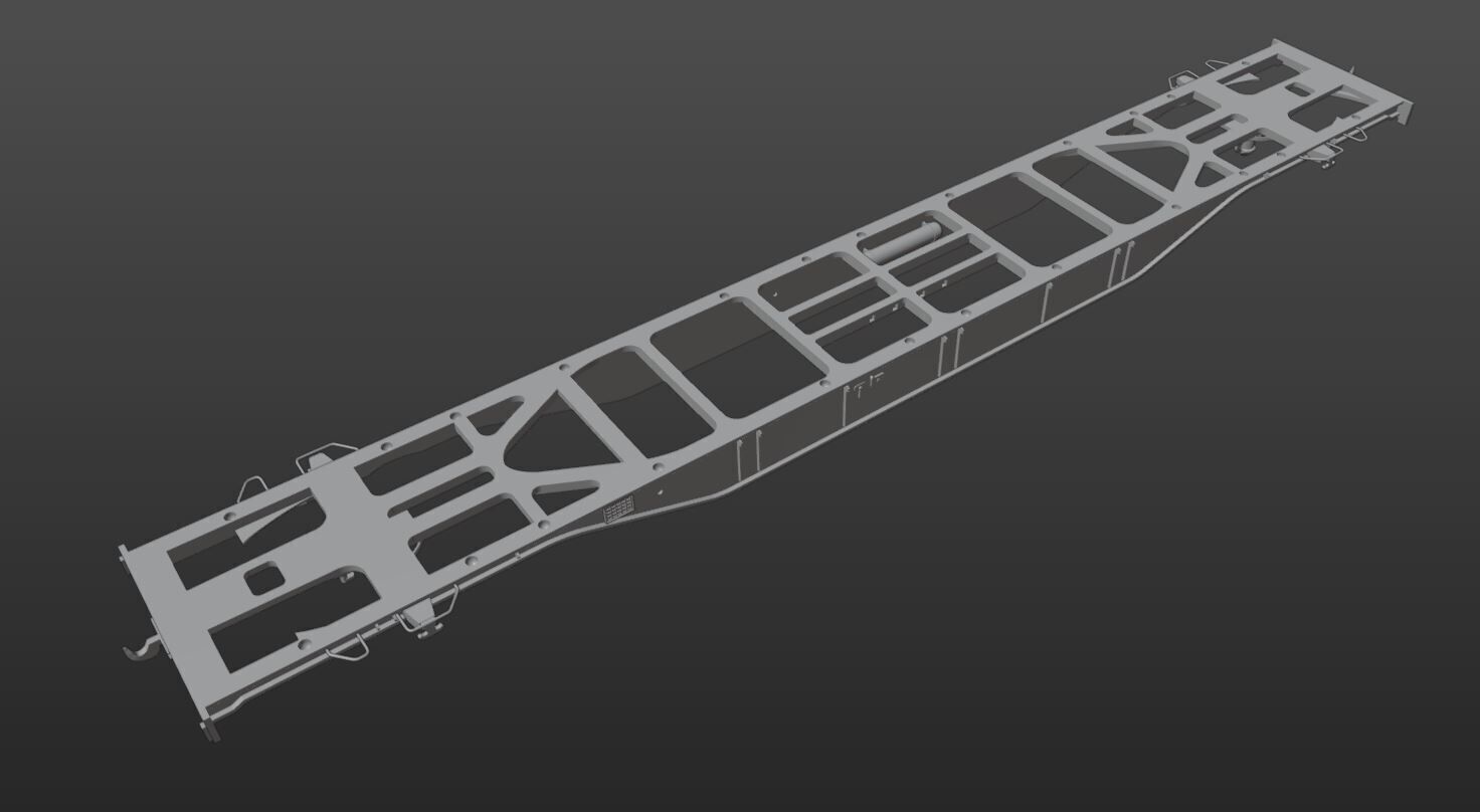 Pre supported Sgnss R 9 log carrying wagon H0 Scale 3D print model_16