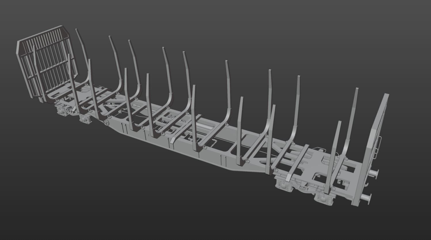 Pre supported Sgnss R 9 log carrying wagon H0 Scale 3D print model_14