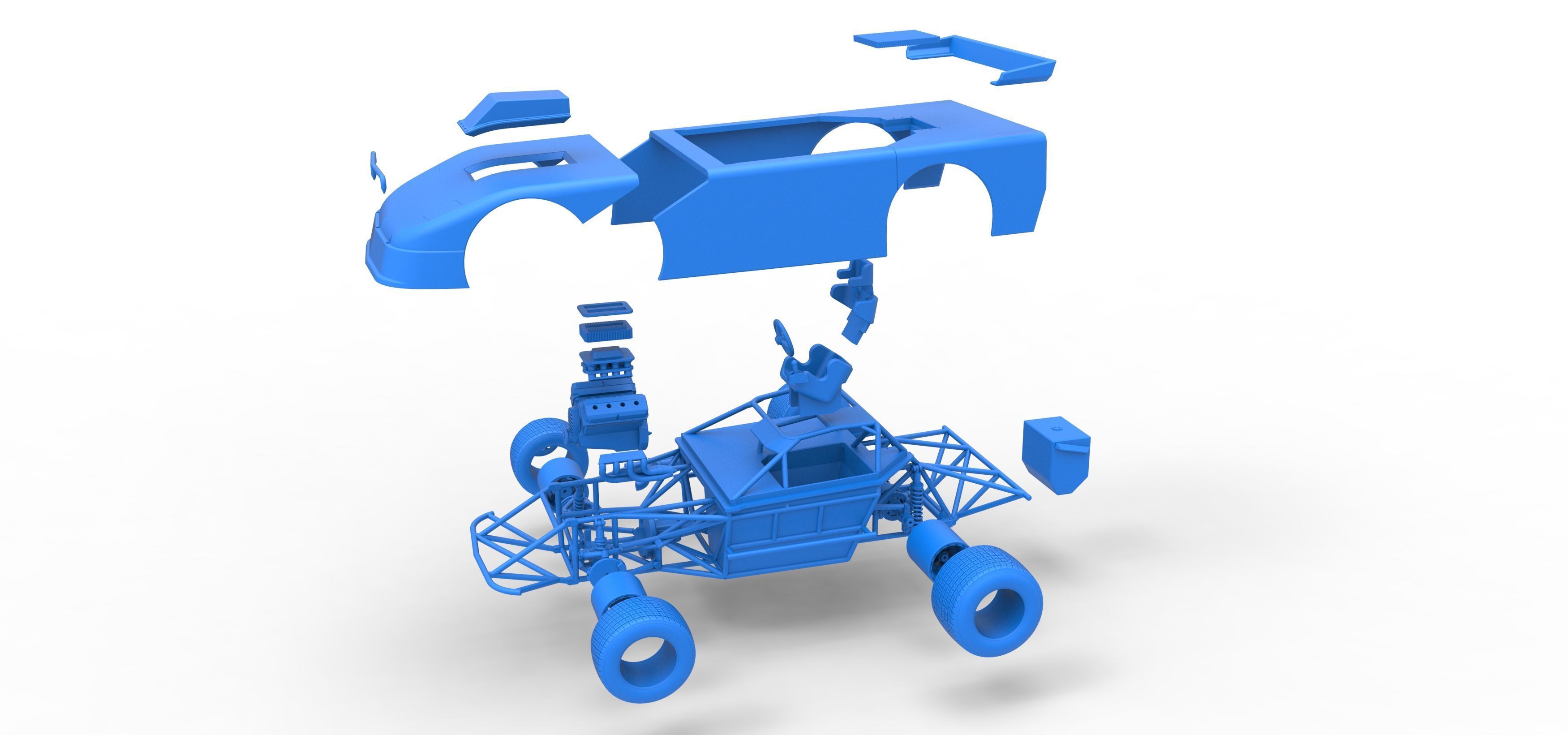 New Zealand Super Saloon race car Version 2 Scale 1 to 25 3D print model_55