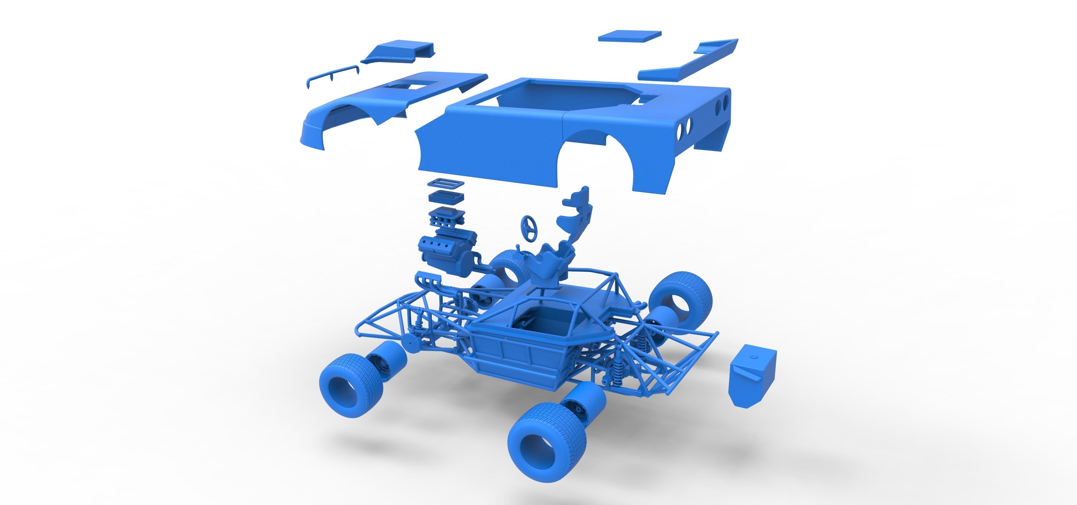 New Zealand Super Saloon race car Version 2 Scale 1 to 25 3D print model_61