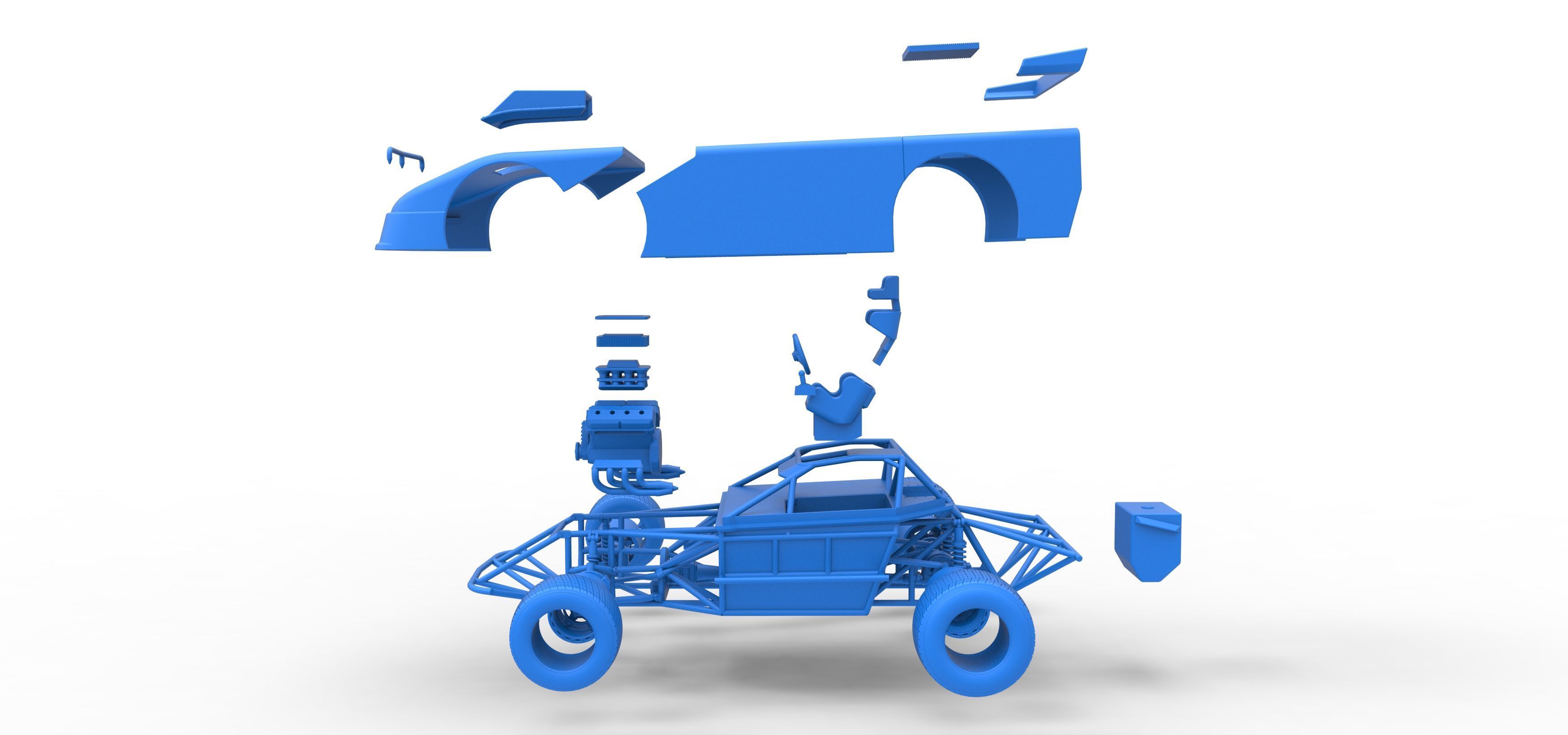 New Zealand Super Saloon race car Version 2 Scale 1 to 25 3D print model_59