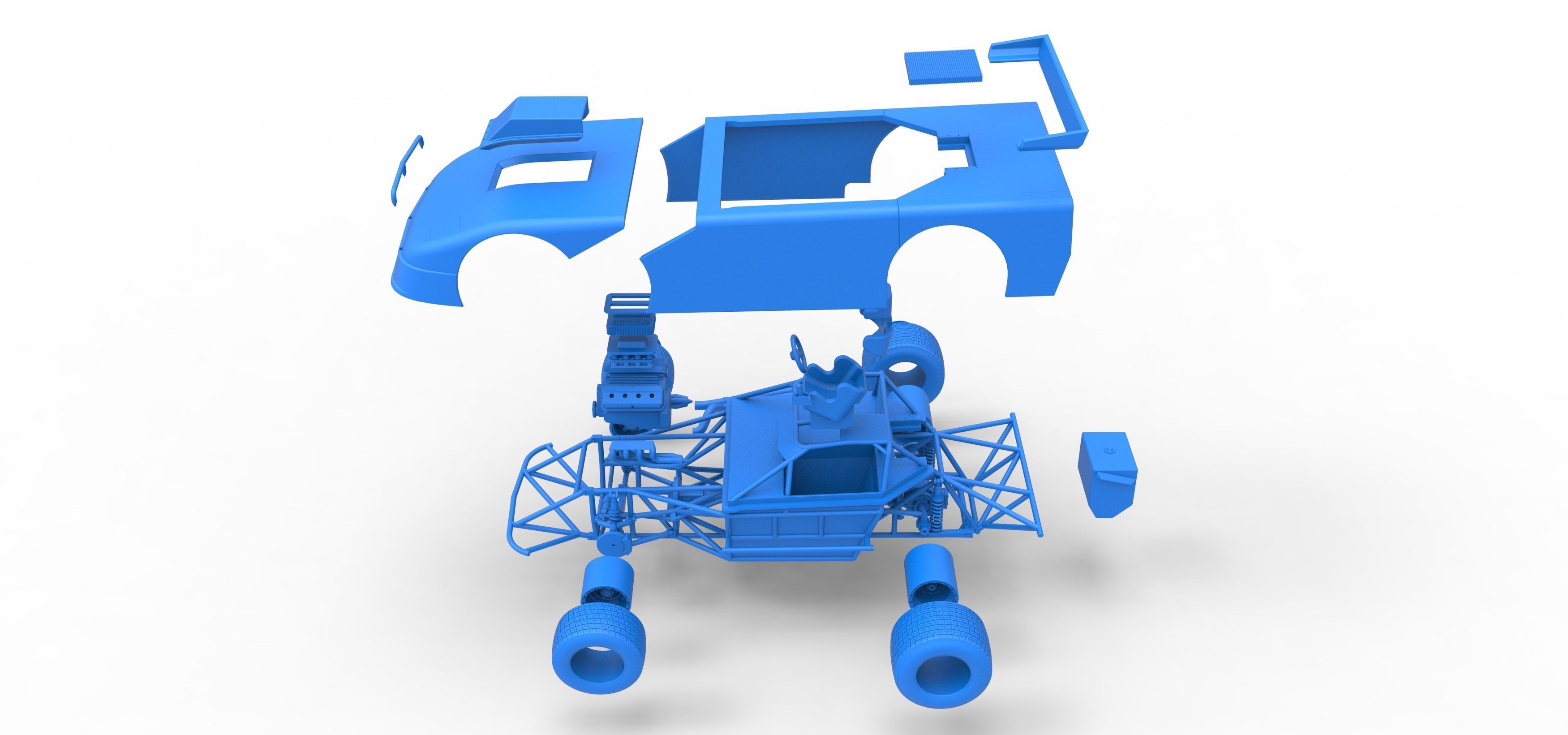 New Zealand Super Saloon race car Version 2 Scale 1 to 25 3D print model_60