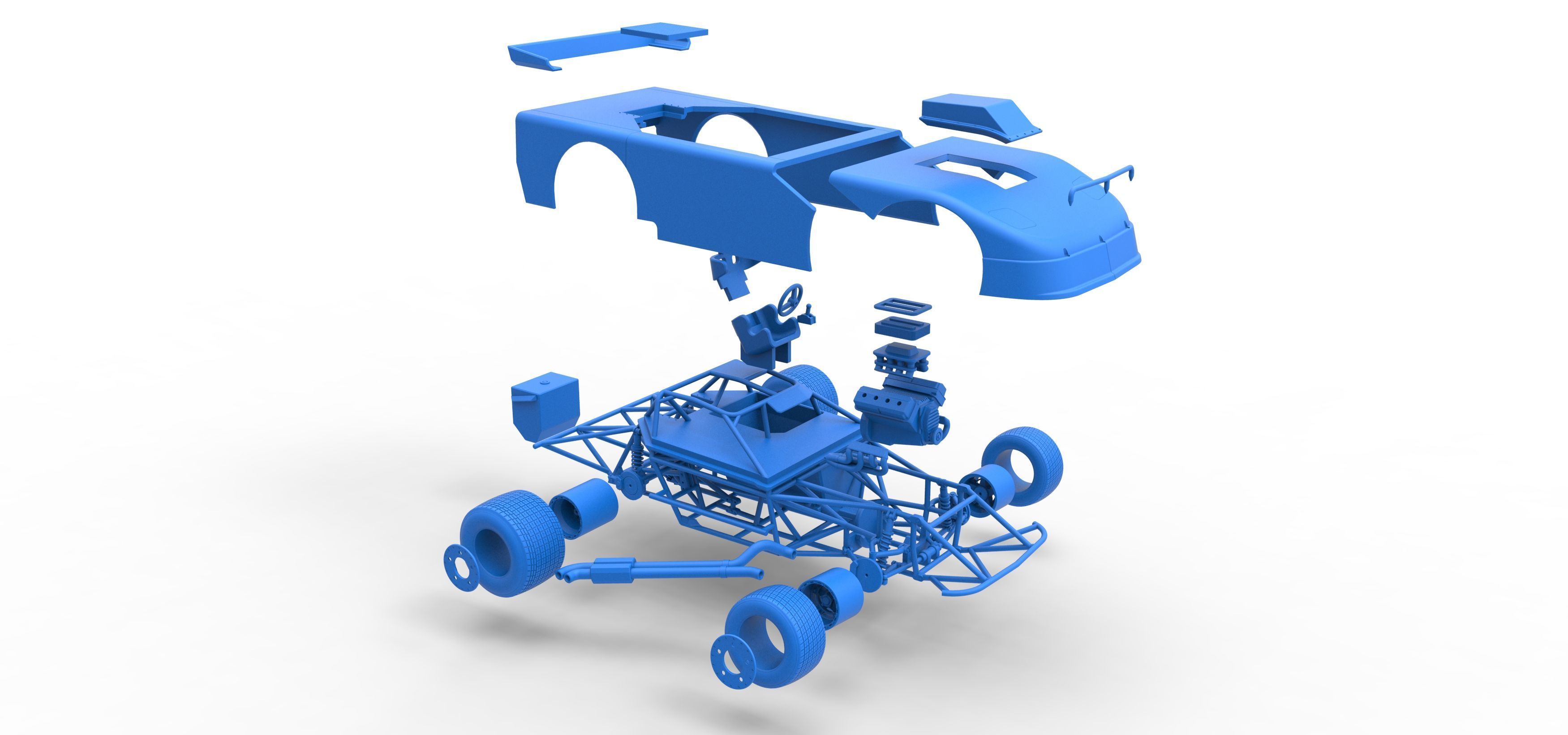 New Zealand Super Saloon race car Version 2 Scale 1 to 25 3D print model_65