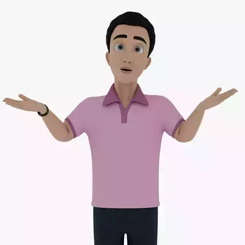 3D Cartoon-Common man-Character BLENDER RIGGED