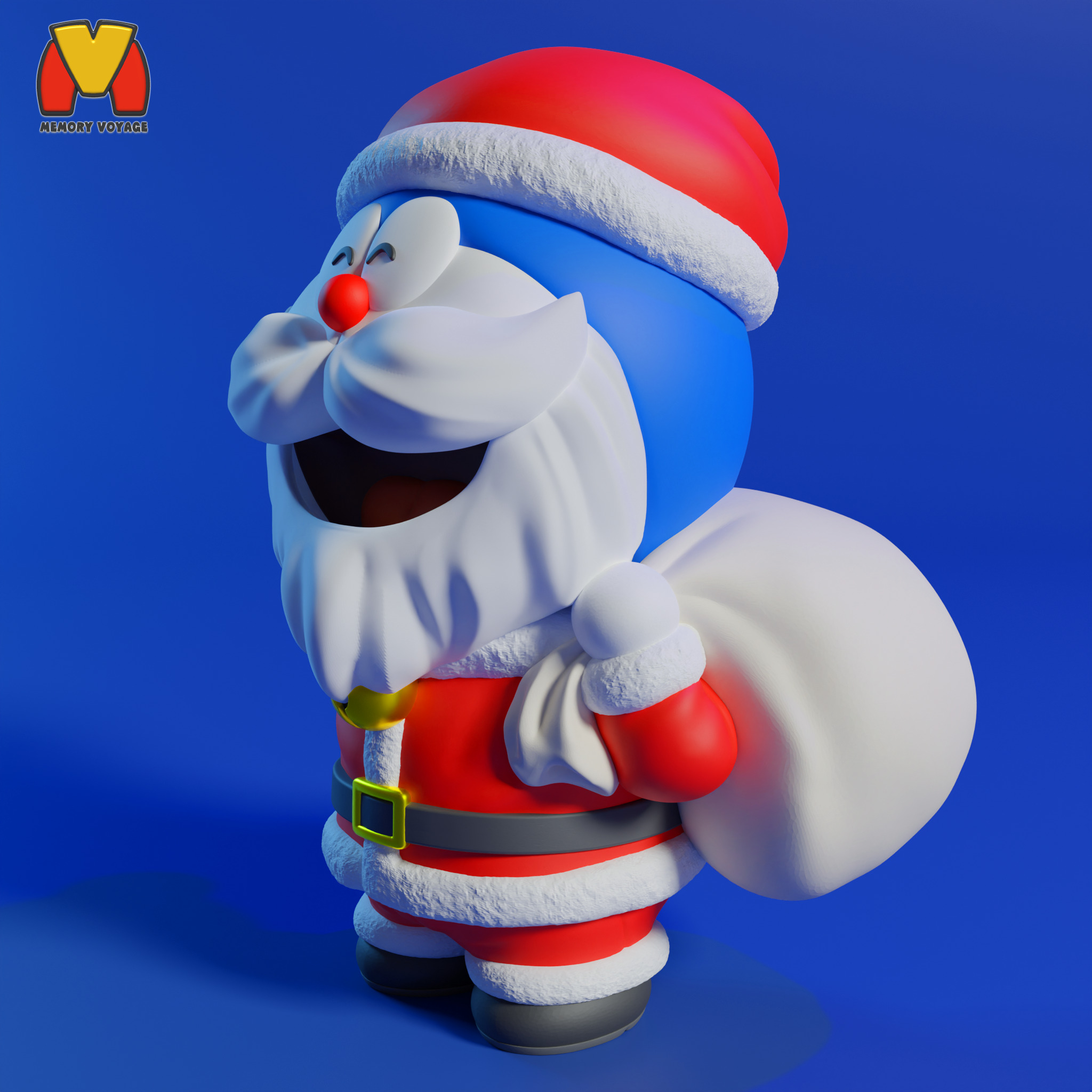 Doraemon Christmas with two versions 3D print model_3