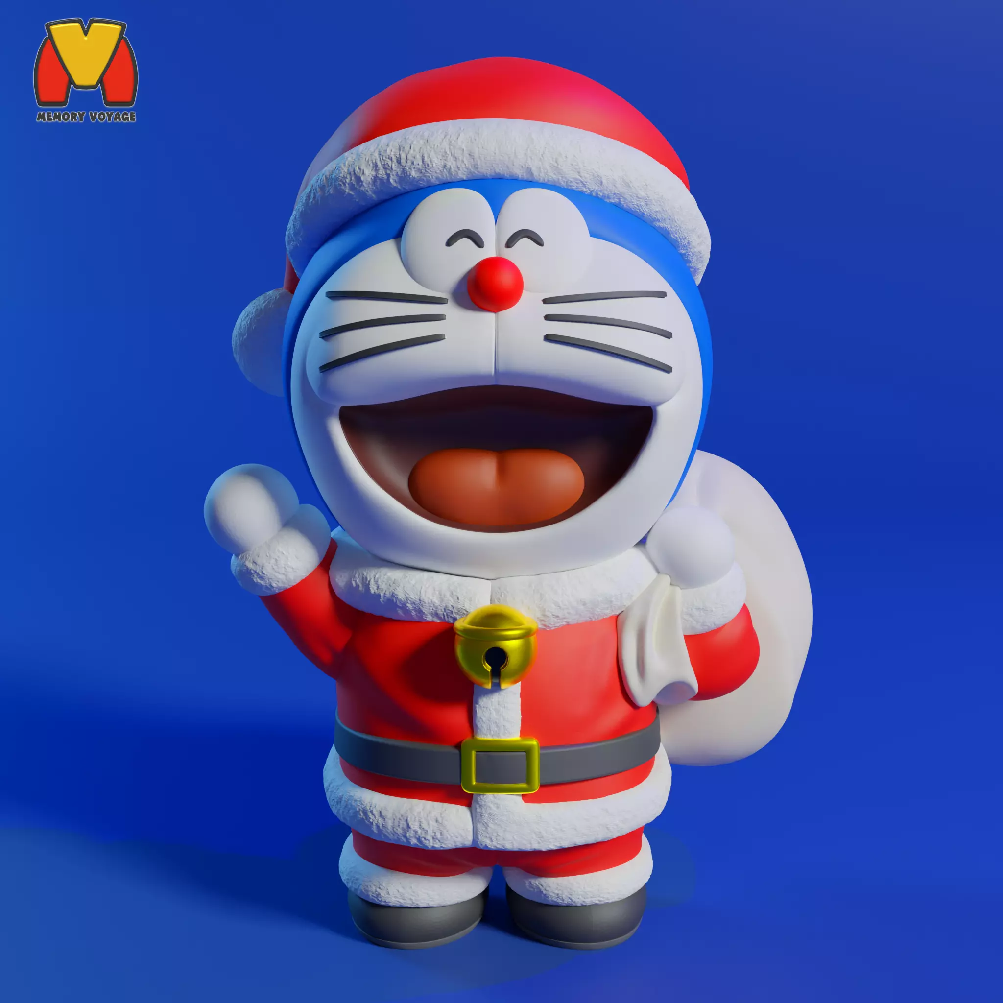 Doraemon Christmas with two versions 3D print model_0
