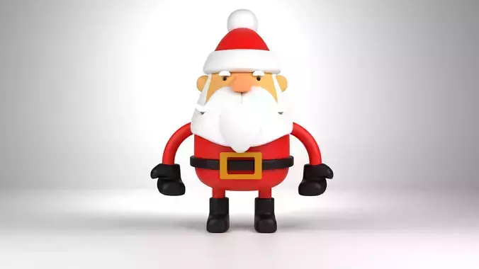 Low poly Santa Claus character 3d design for Christmas enviro 3D model