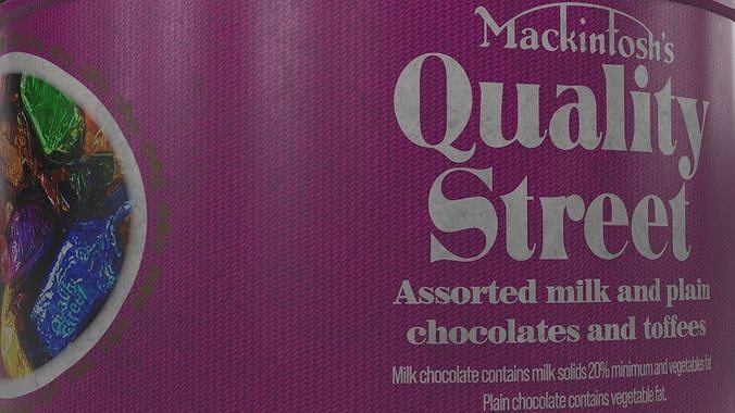 Old Quality Street Chocolate Sweet Tin Low-poly 3D model 7