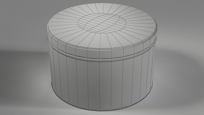 Old Quality Street Chocolate Sweet Tin Low-poly 3D model 2