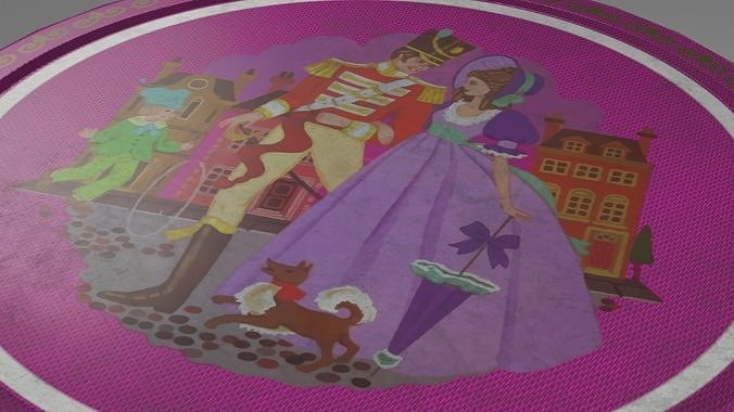 Old Quality Street Chocolate Sweet Tin Low-poly 3D model 6