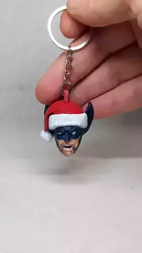 santa wolverine keychain  3D print model