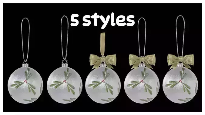 Christmas ornaments style2 3D model