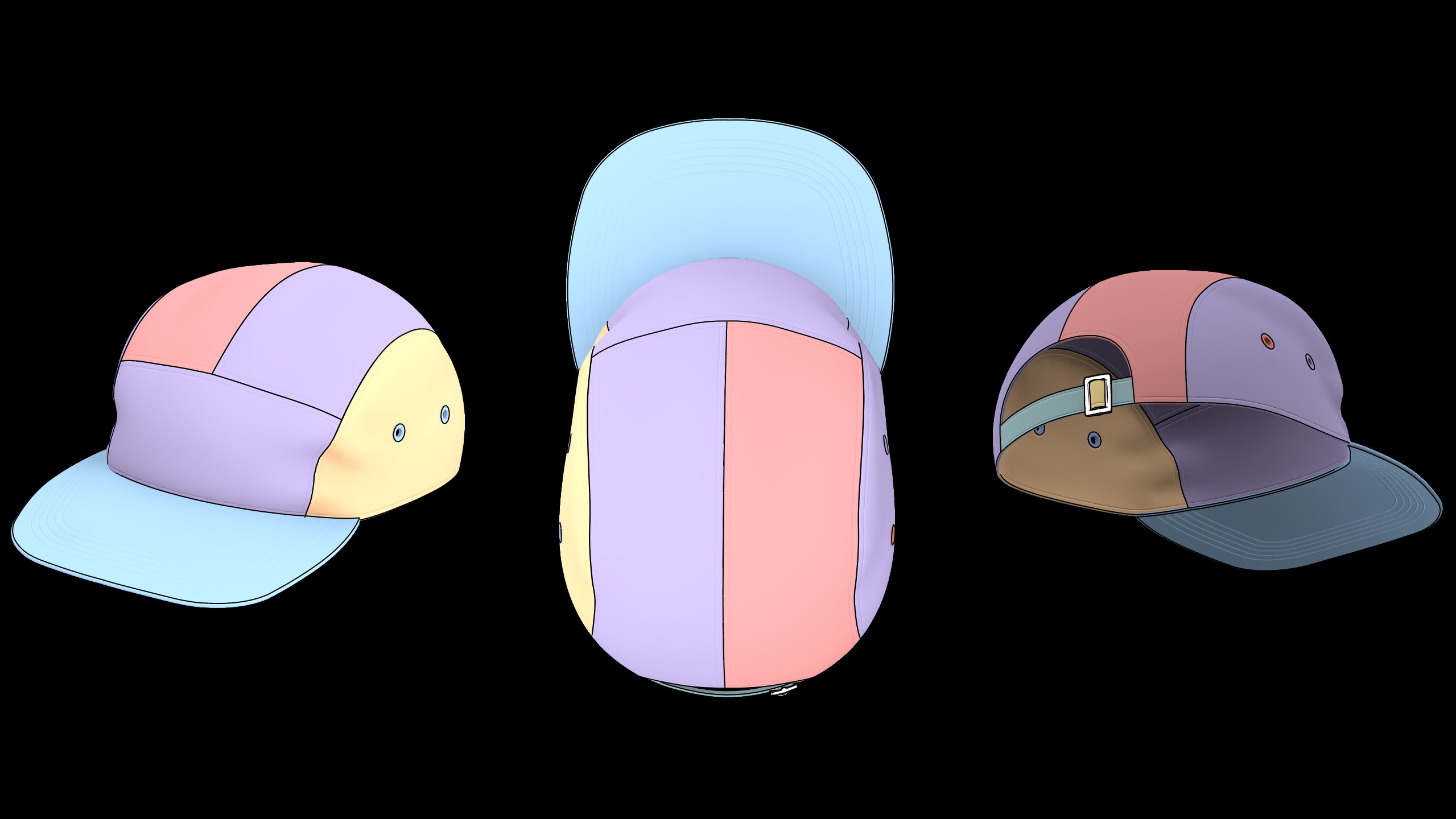 CASUAL CAPS PACK genesis8 highpoly 3D model_22