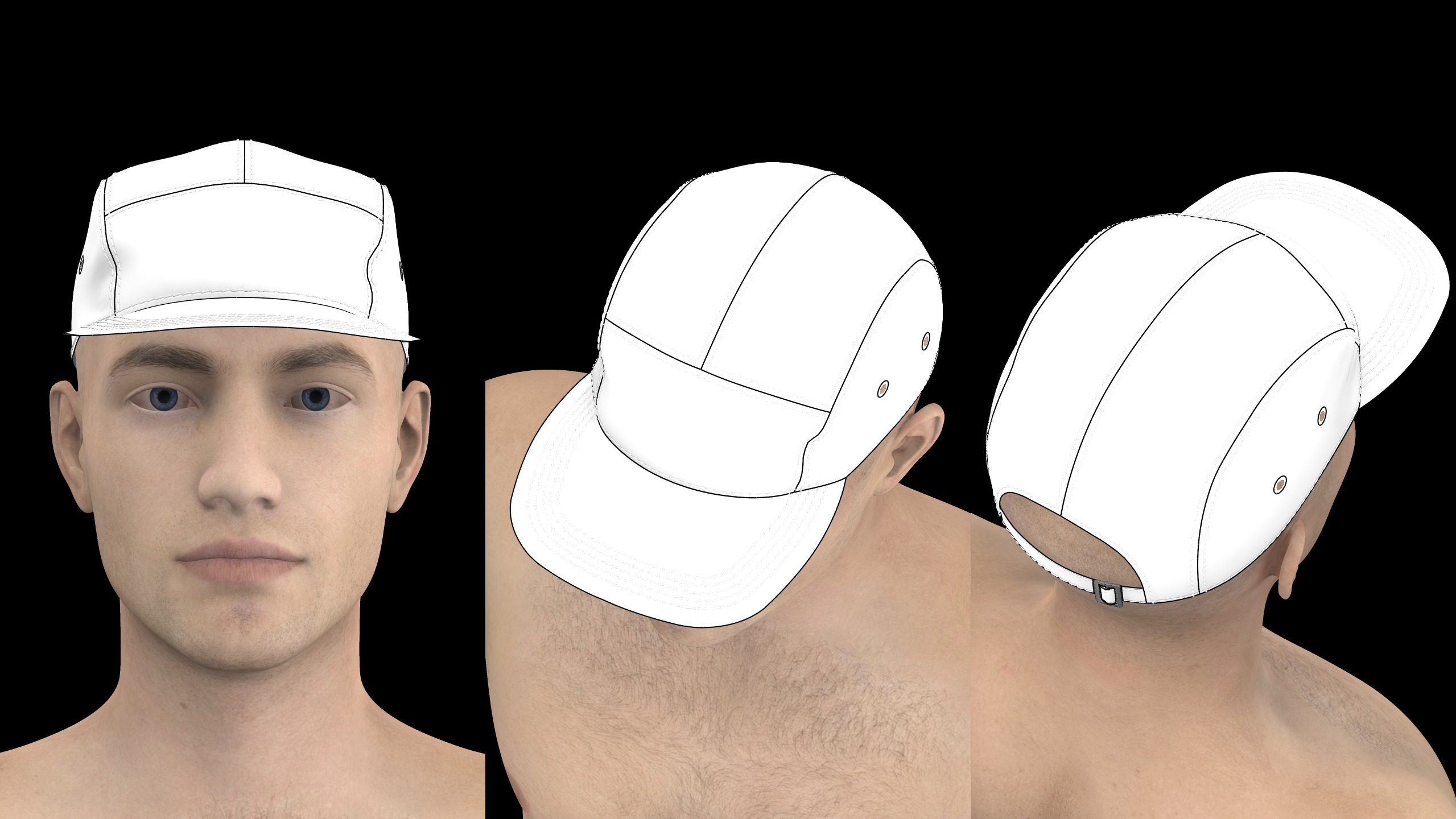 CASUAL CAPS PACK genesis8 highpoly 3D model_23