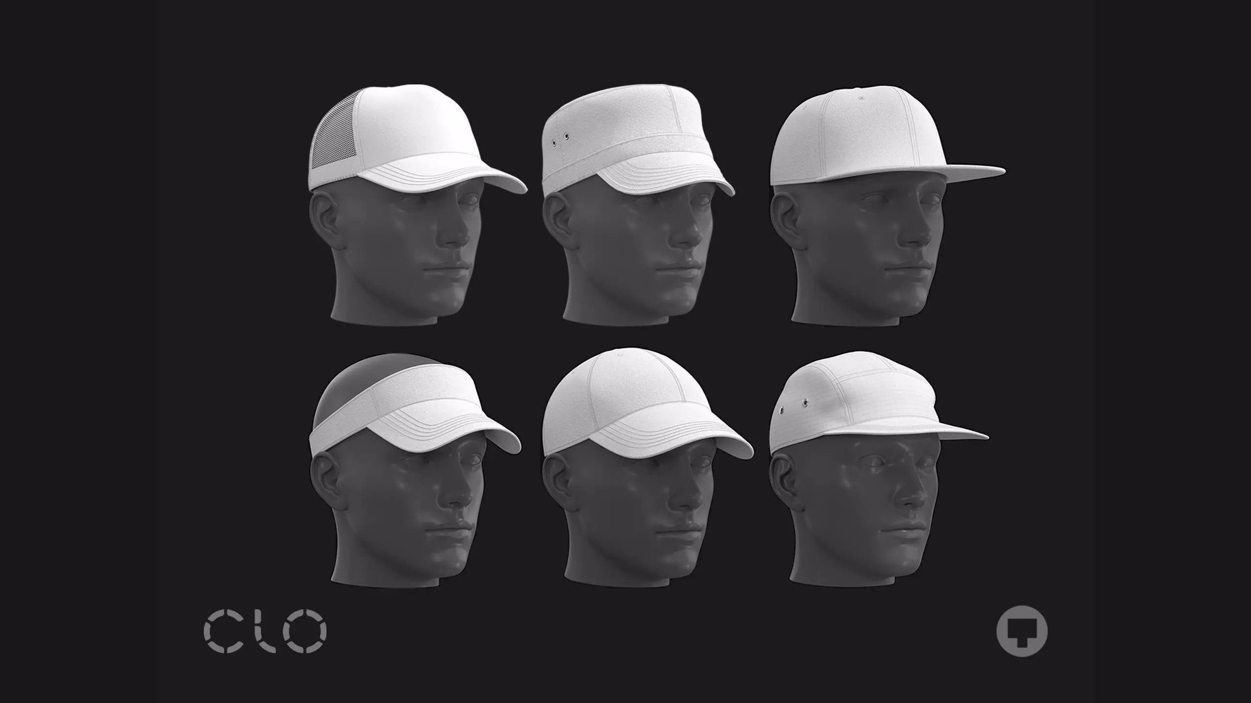 CASUAL CAPS PACK genesis8 highpoly 3D model_0