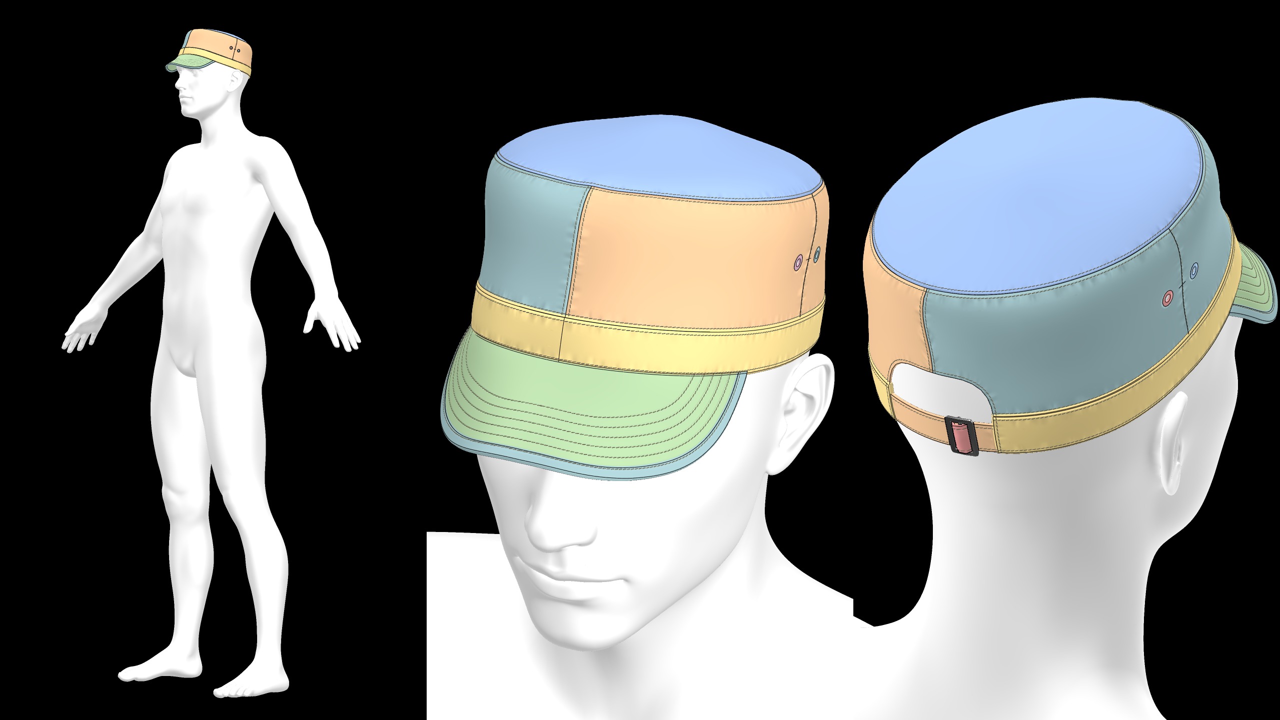 CASUAL CAPS PACK genesis8 highpoly 3D model_6