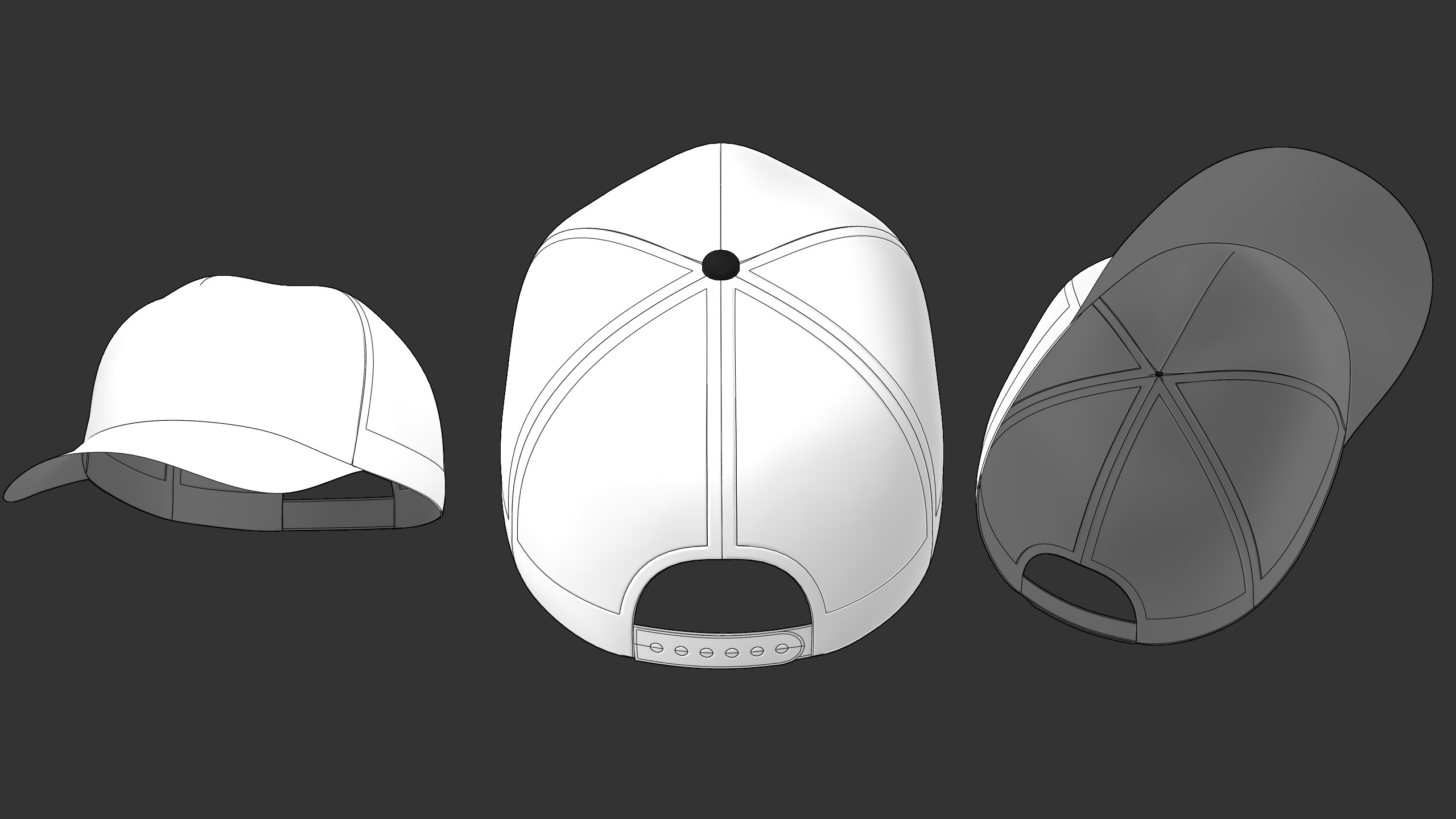 CASUAL CAPS PACK genesis8 highpoly 3D model_3