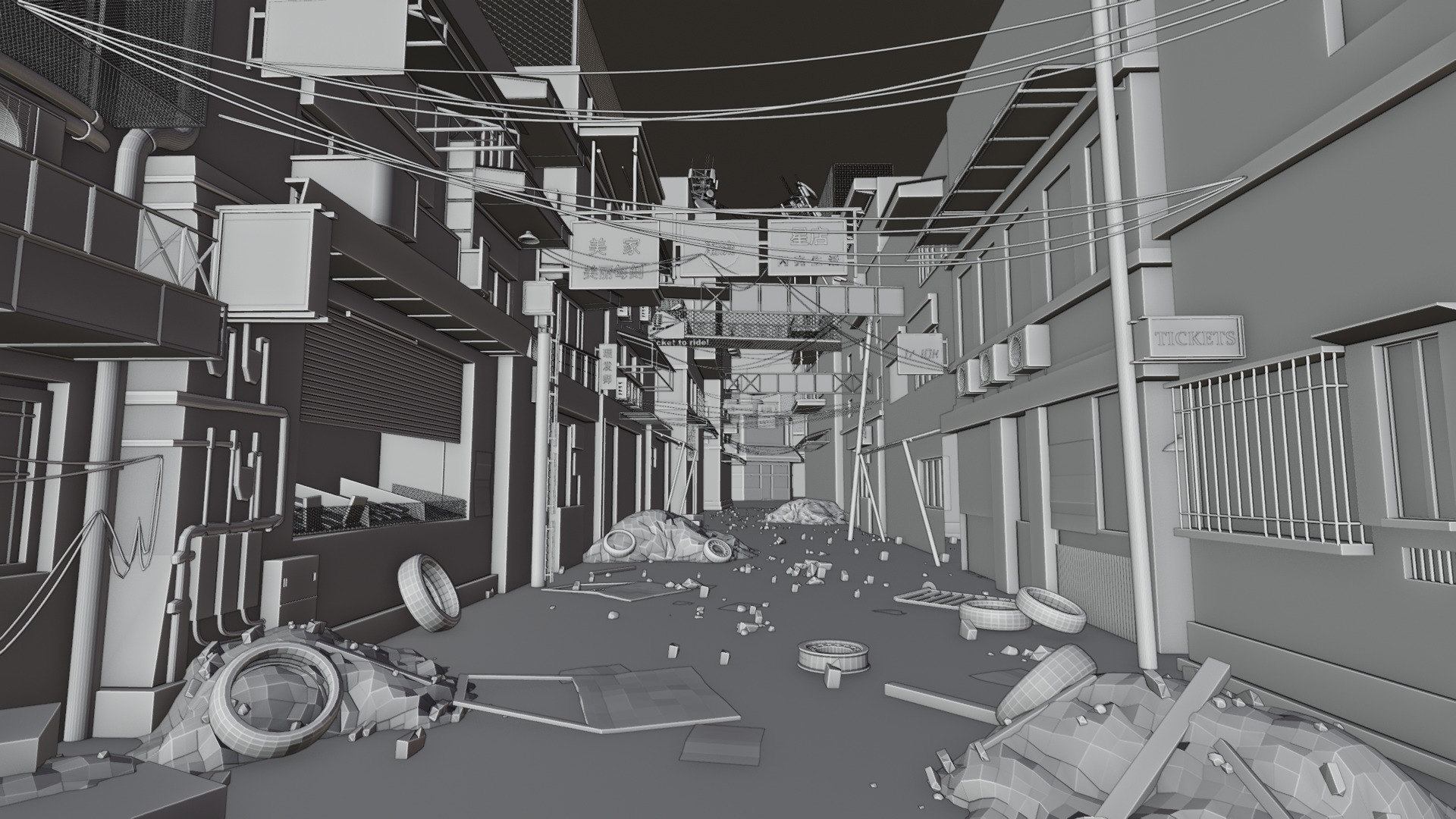 Abandoned town 3D model_7